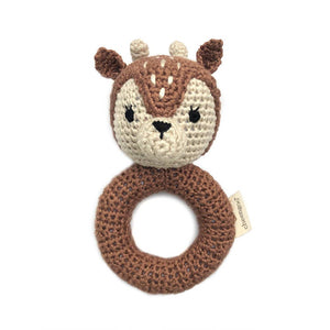 Cheengoo - Fawn Ring Hand Crocheted Rattle