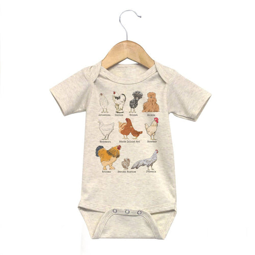 Barefoot Baby - Chicken Breeds Farm Baby Body Suit